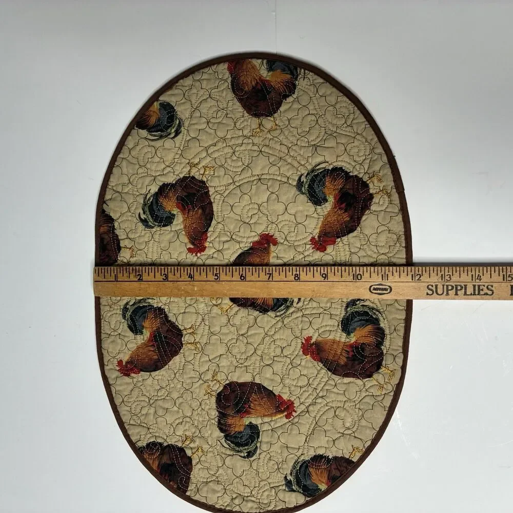 Set Of 4 Rooster Farmhouse Country Vintage Cloth Placemats
